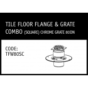 Marley Solvent Joint Tile Floor Flanged & Chrome Grate Combo (Square) 80DN - TFW80SC